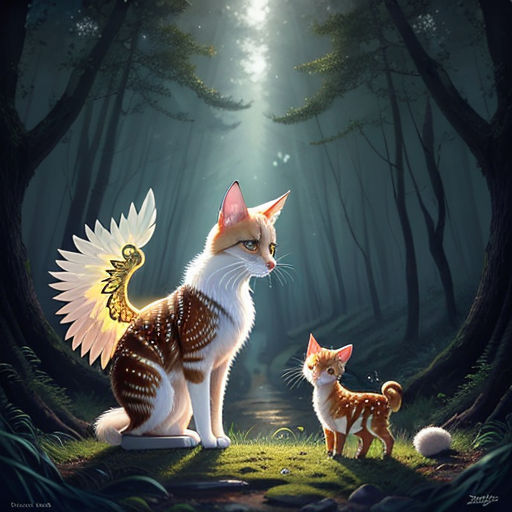 fantasy cats with wings