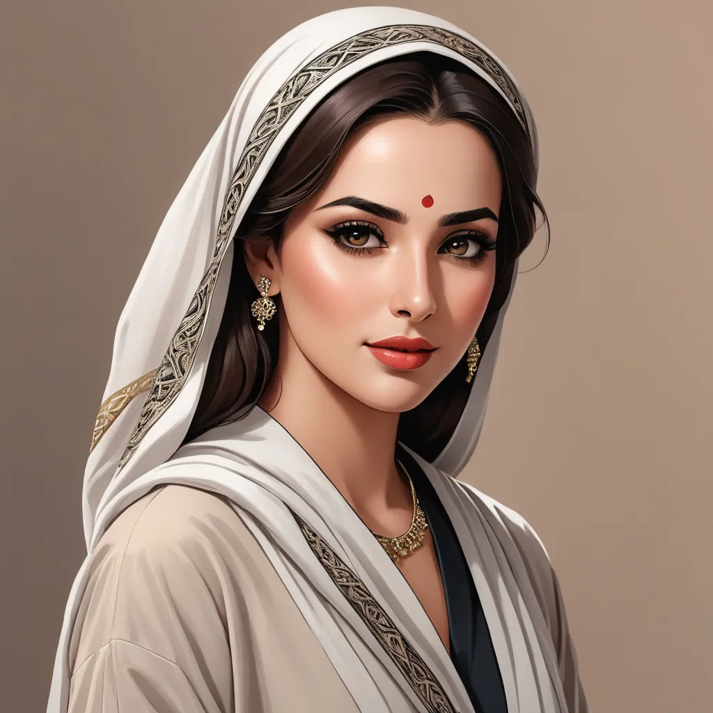 a woman with a veil on her head and a necklace on her neck and a necklace on her head, fantasy art, a detailed painting, Charlie Bowater, highly detailed digital painting