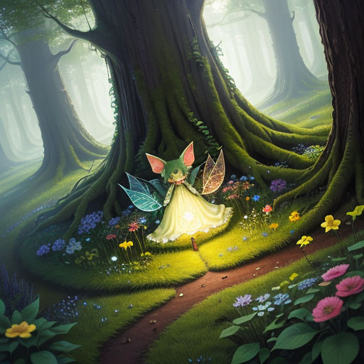 Enchanting Fairies in a Vibrant Forest Setting