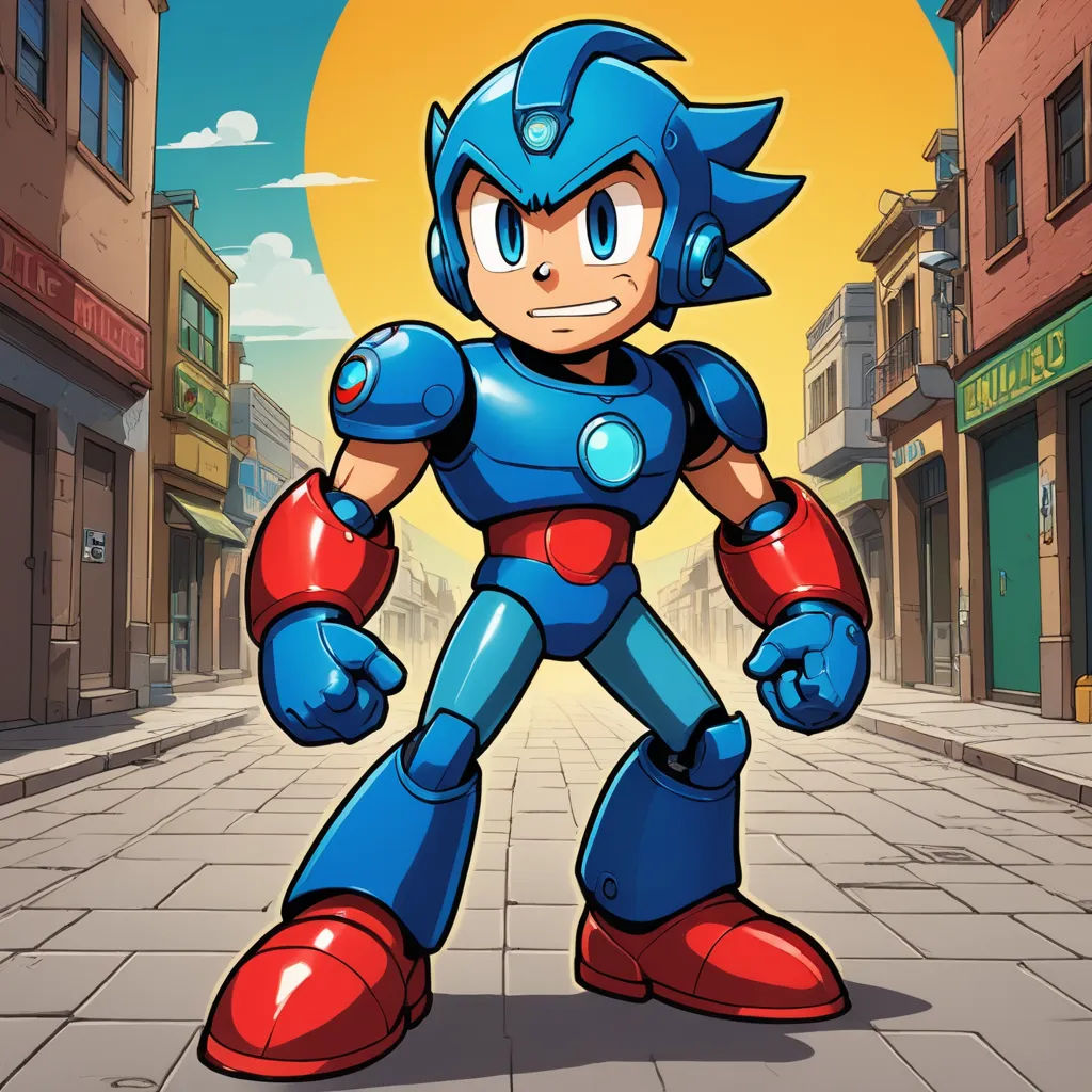 a cartoon character standing in a city street with a sun in the background and buildings in the foreground, sots art, concept art, Adam Rex, official art