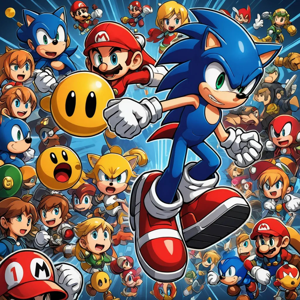 a bunch of mario and other characters in a group of people with mario and luigi on their backs,, sots art, concept art, Cliff Childs, official art