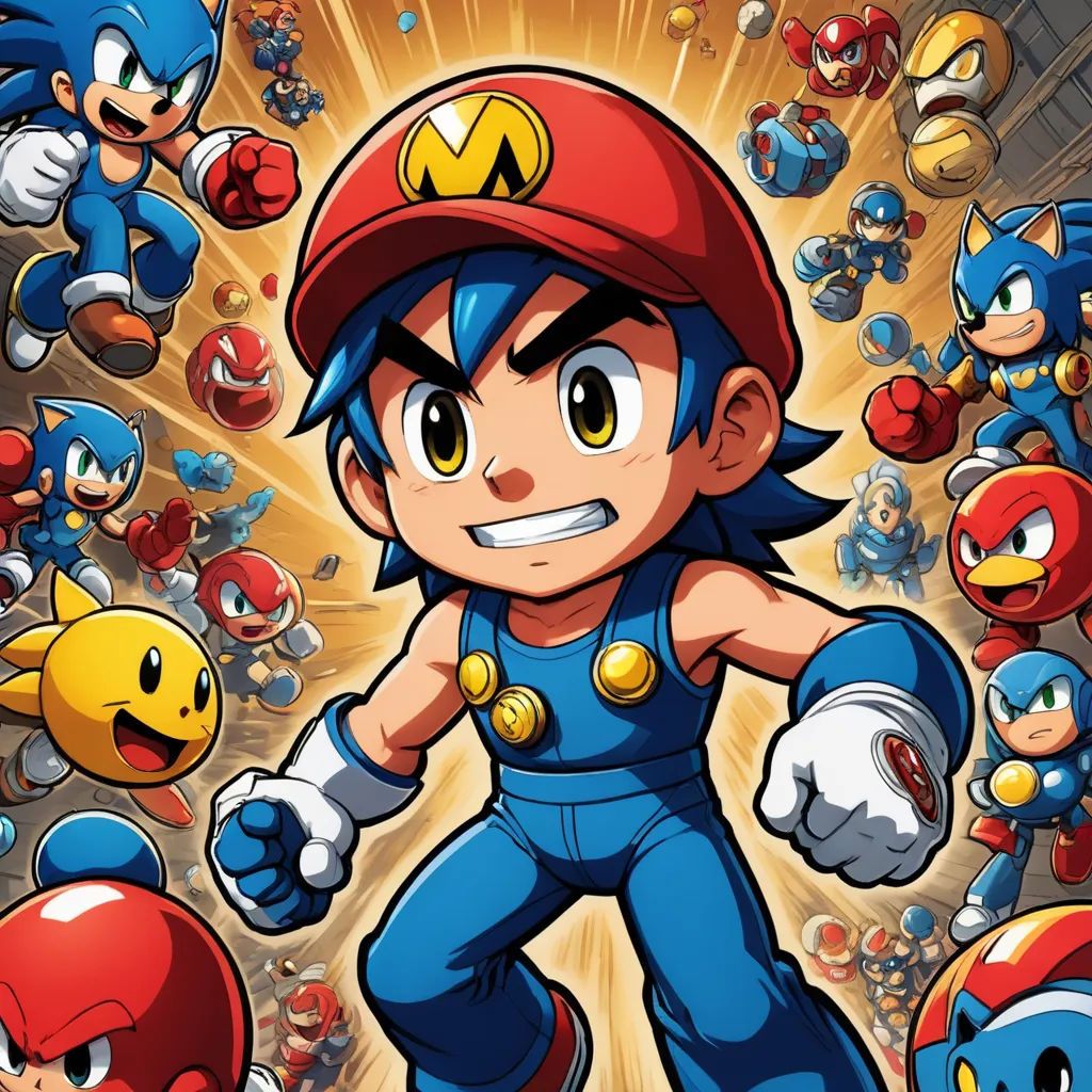 a cartoon character surrounded by many different characters in a game character poster design for a video game called mario, sots art, concept art, Adam Manyoki, official art