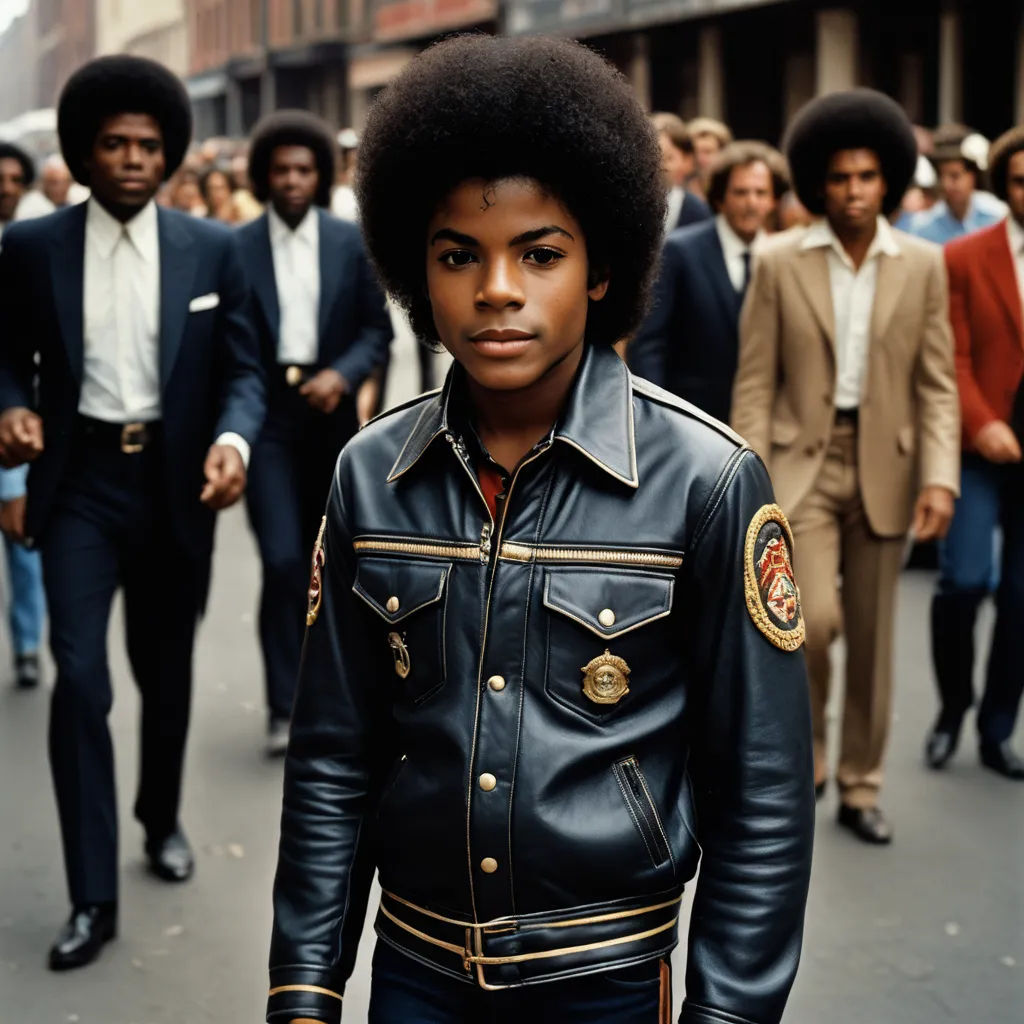 a man in a leather jacket and some people walking down a street and one man is wearing a suit, harlem renaissance, a colorized photo, Christopher Williams, young