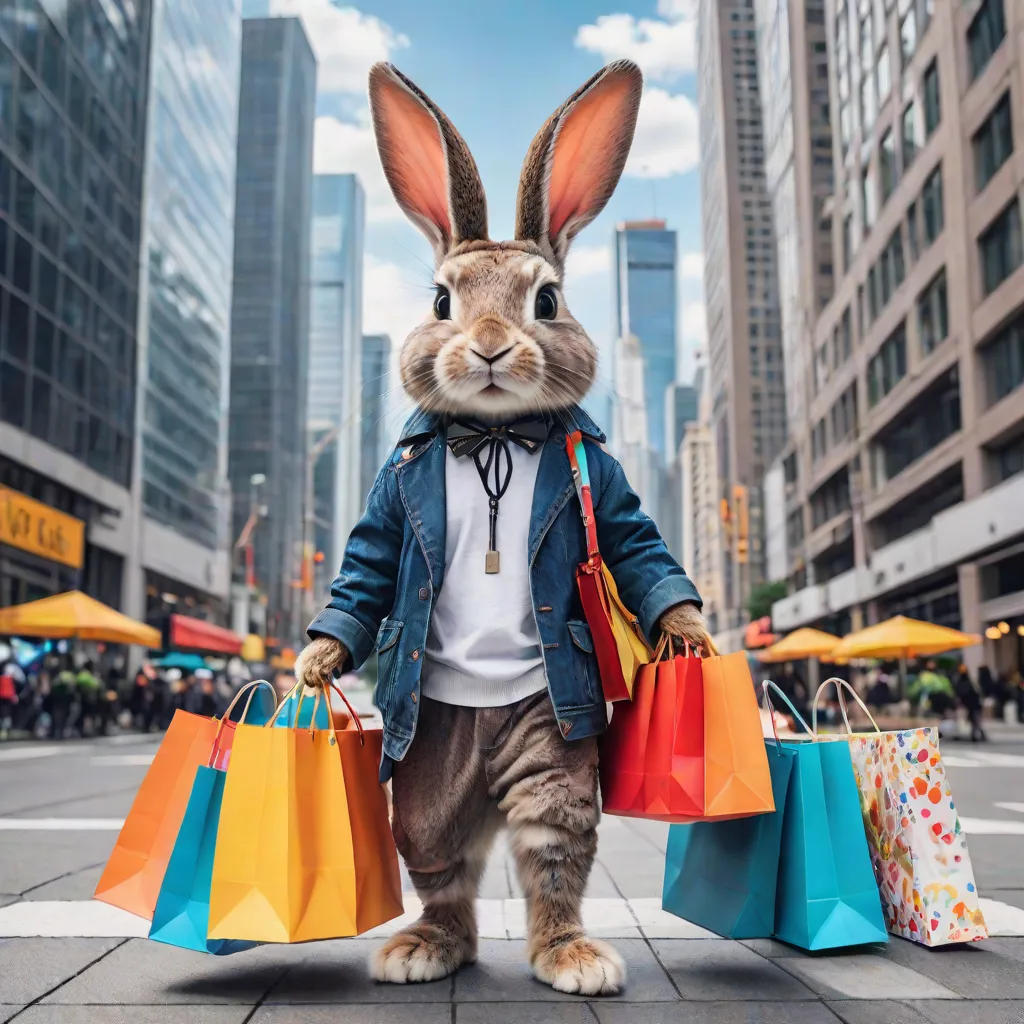 Chic in the City: A Bunny's Shopping Adventure