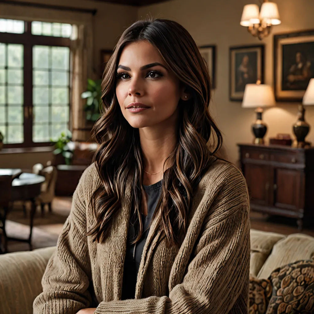 a woman sitting on a couch in a living room with a window behind her and a table with chairs, fine art, a portrait, Araceli Gilbert, promotional image