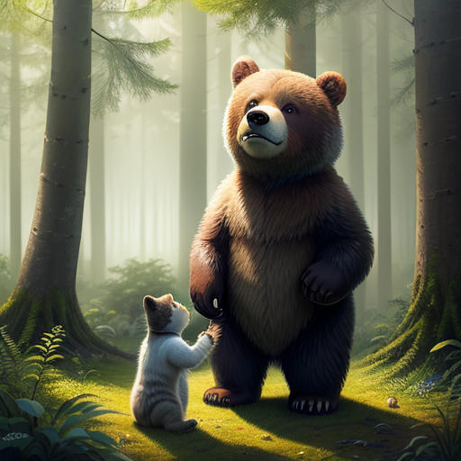 The Sad Bear and the Little Kitten