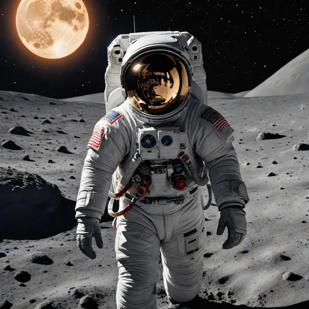 The Brave Astronaut's Journey to the Moon