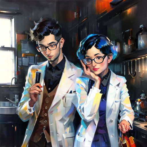 a man and woman in a kitchen with a knife and a bottle of wine in hand and a man in a suit and tie