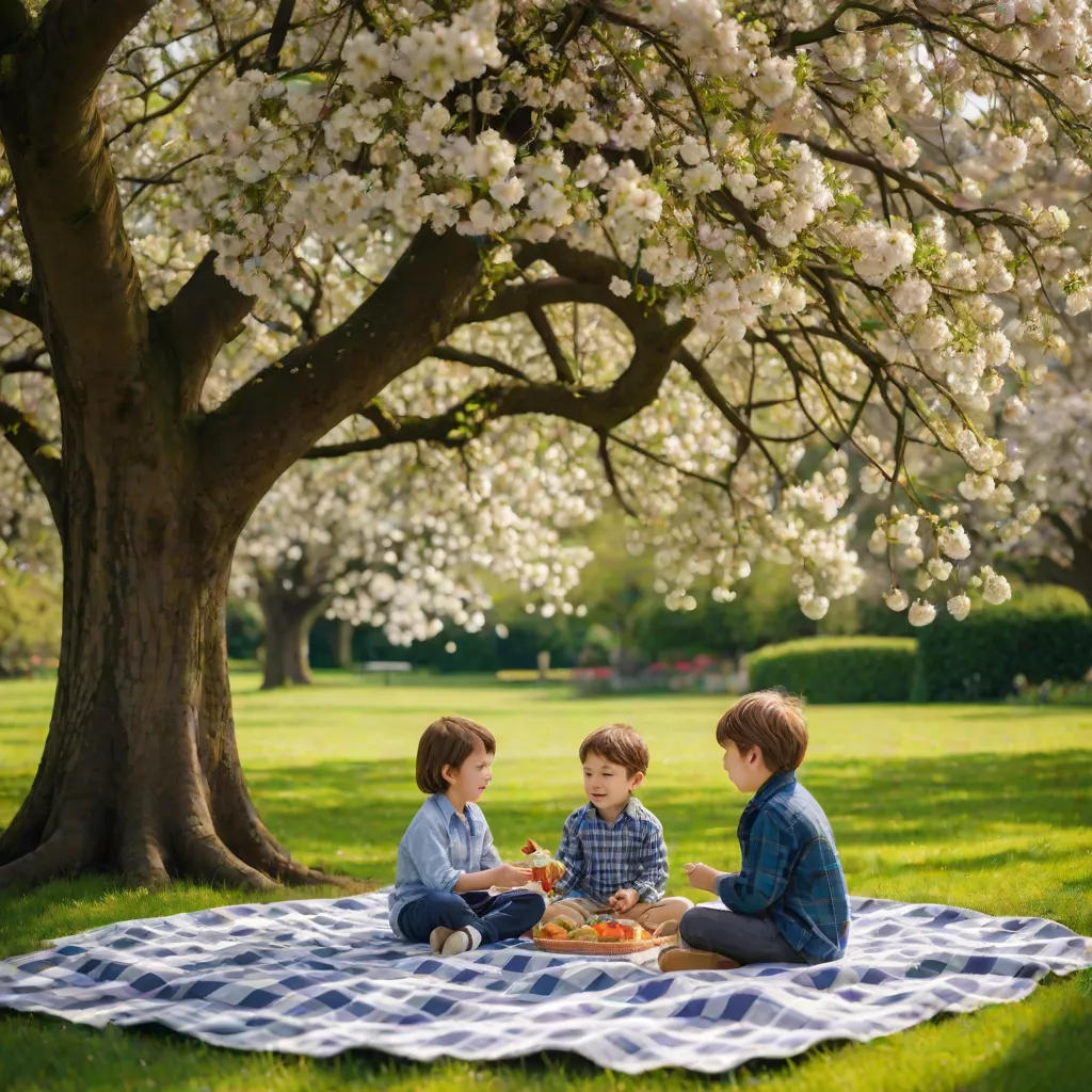 A Picnic in the Blossoming Garden