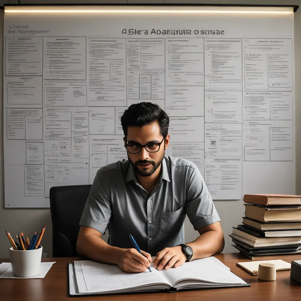 a man sitting at a desk with a book and pen in front of him and a stack of books behind him, academic art, a stock photo, Daryush Shokof, character sheet
