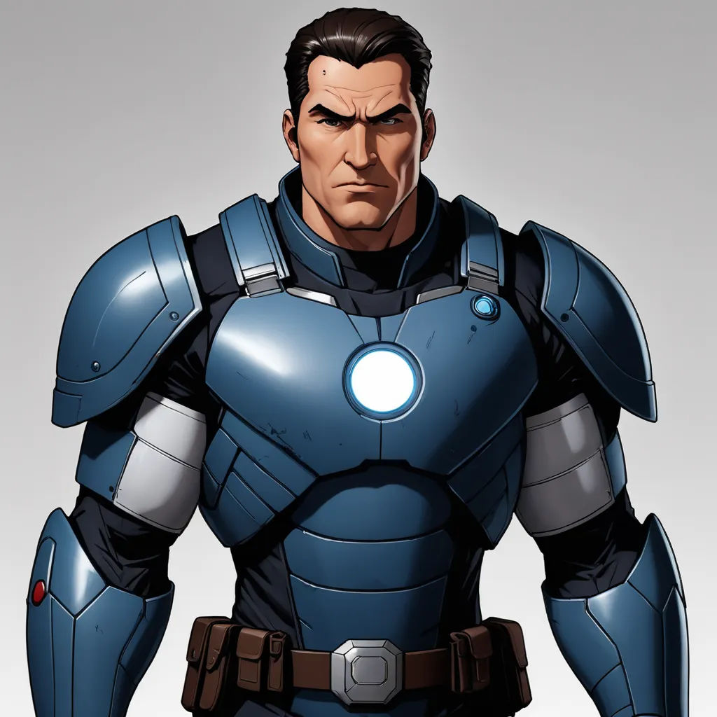 a man in a suit with a light on his chest and a helmet on his head and a light on his chest, antipodeans, a character portrait, Eddie Mendoza, official art