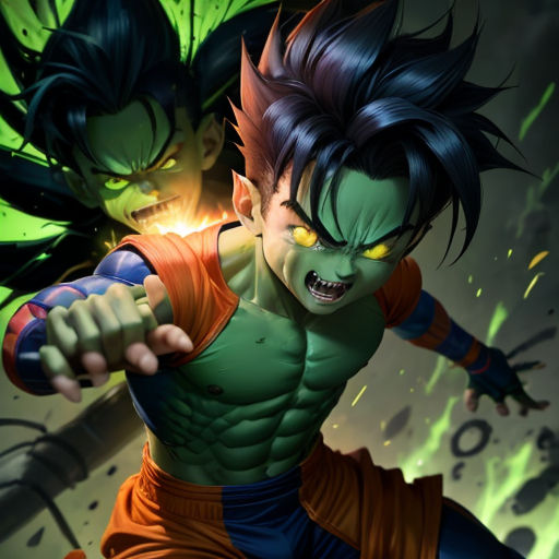 a cartoon of two people fighting with each other in a dark room with green and yellow lights on the ceiling