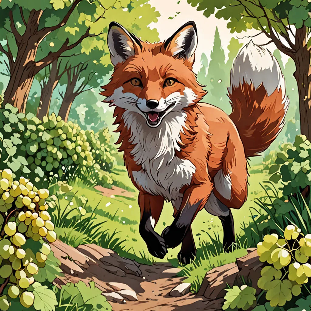 a fox is walking through a forest with green plants and trees on either side of it, with a path leading to the woods, furry art, a storybook illustration, Dan Mumford, official art