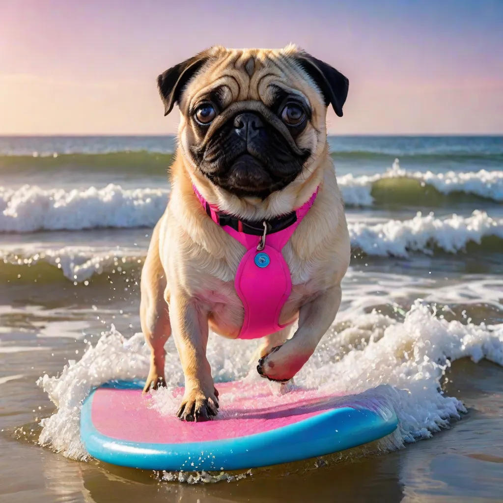 Rocky the Boogie Boarding Pug