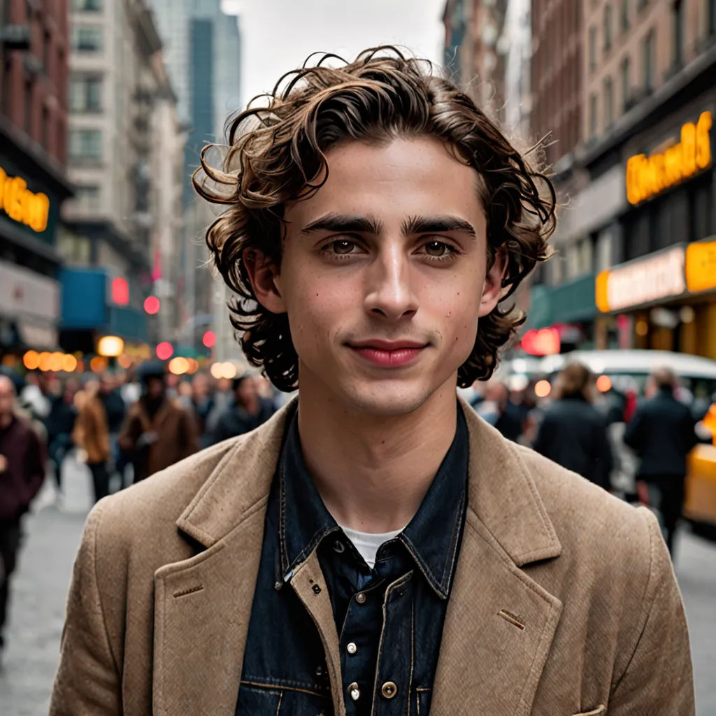 a man standing in the middle of a busy city street with a lot of people walking around him and a bus in the background, private press, a cave painting, Edward Simmons, handsome