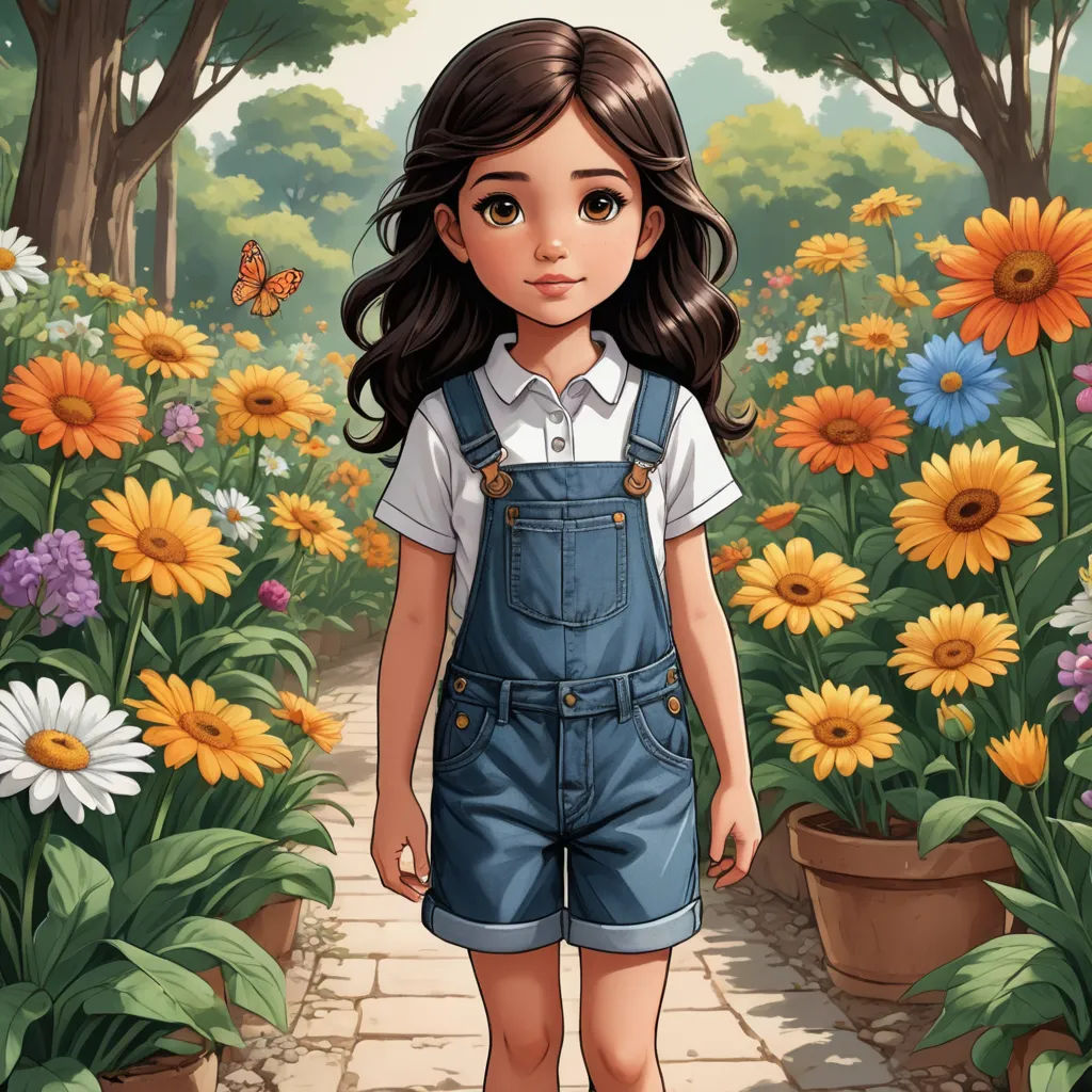 a girl standing in a garden with flowers and a butterfly flying overhead in the background of the picture is a path with flowers and a butterfly, fantasy art, a character portrait, Clarice Beckett, kinkade
