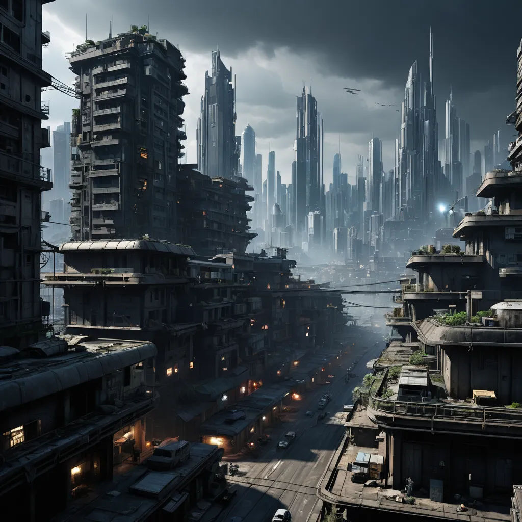 a city with a lot of tall buildings and a lot of cars on the street in front of them, retrofuturism, a detailed matte painting, Cedric Peyravernay, unreal 5