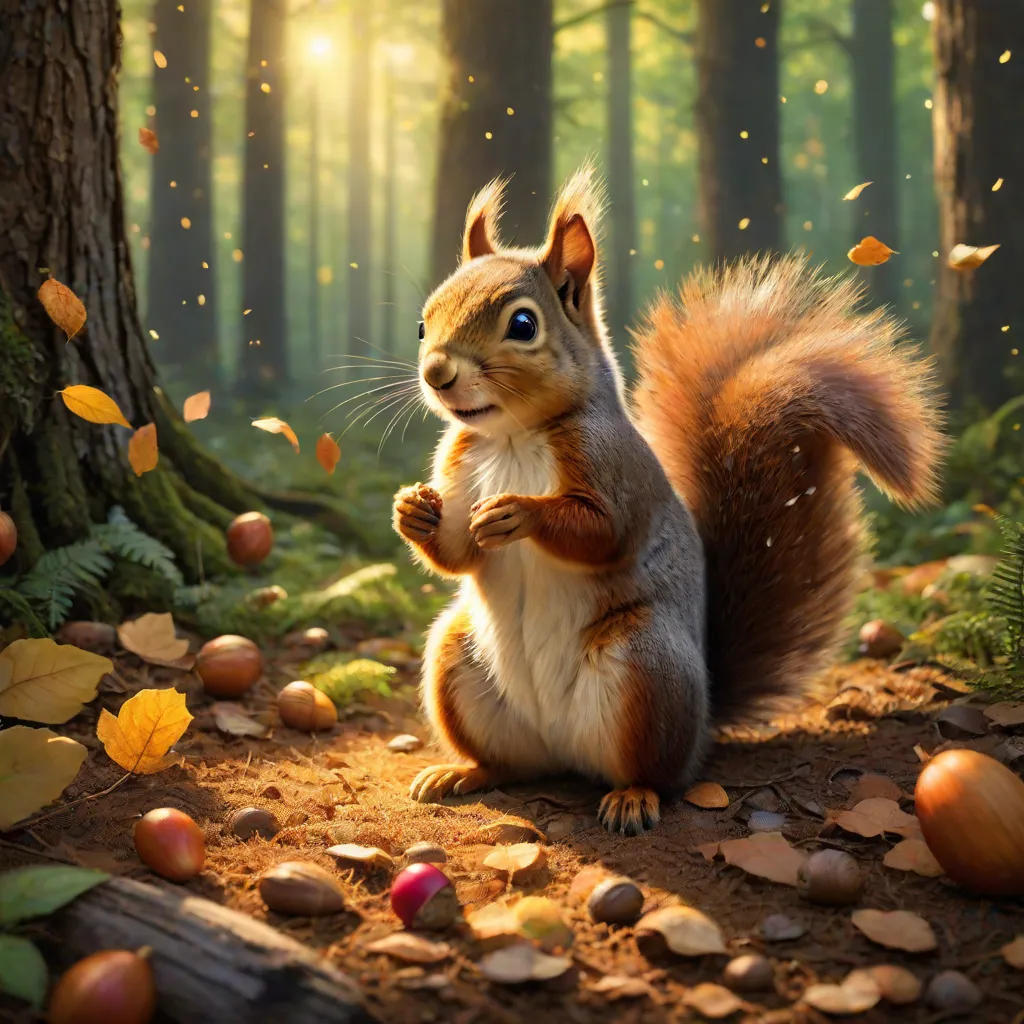 The Brave Little Squirrel and the Magical Acorn