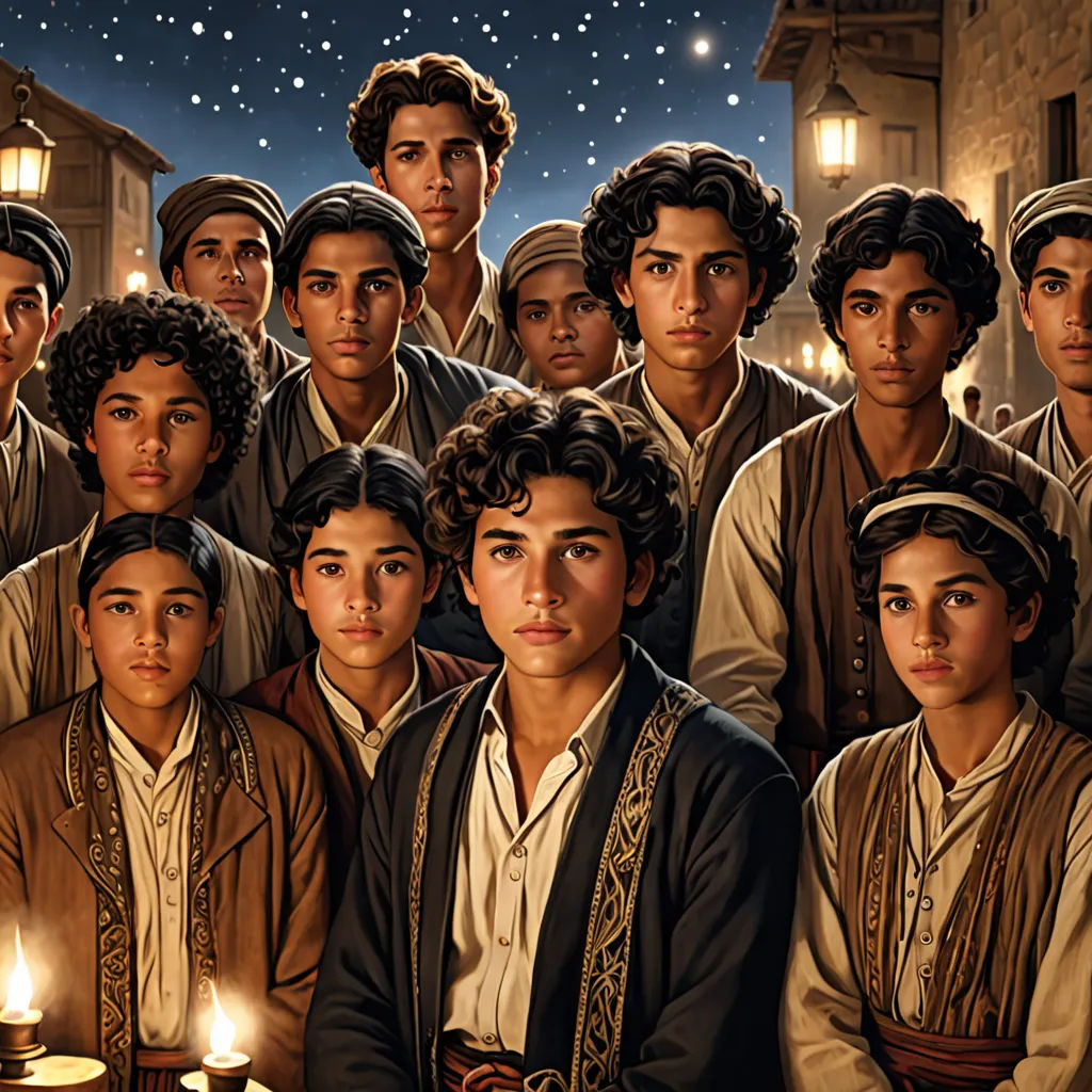 a group of people standing next to each other in front of a building with a lit candle in front of them, qajar art, an oil painting, Brothers Hildebrandt, renaissance oil painting