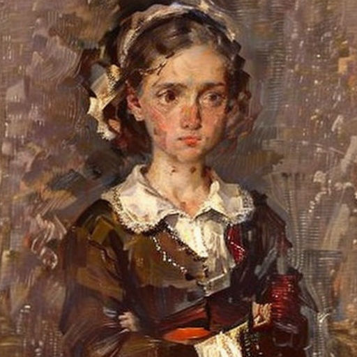 a painting of a woman in a dress holding a bottle of wine and a hat on her head,