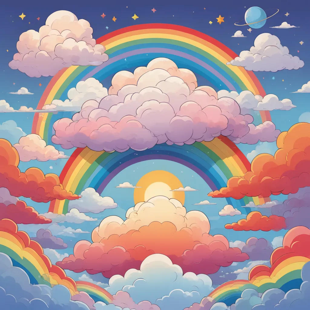 The Curious Cloud and the Vibrant Rainbow