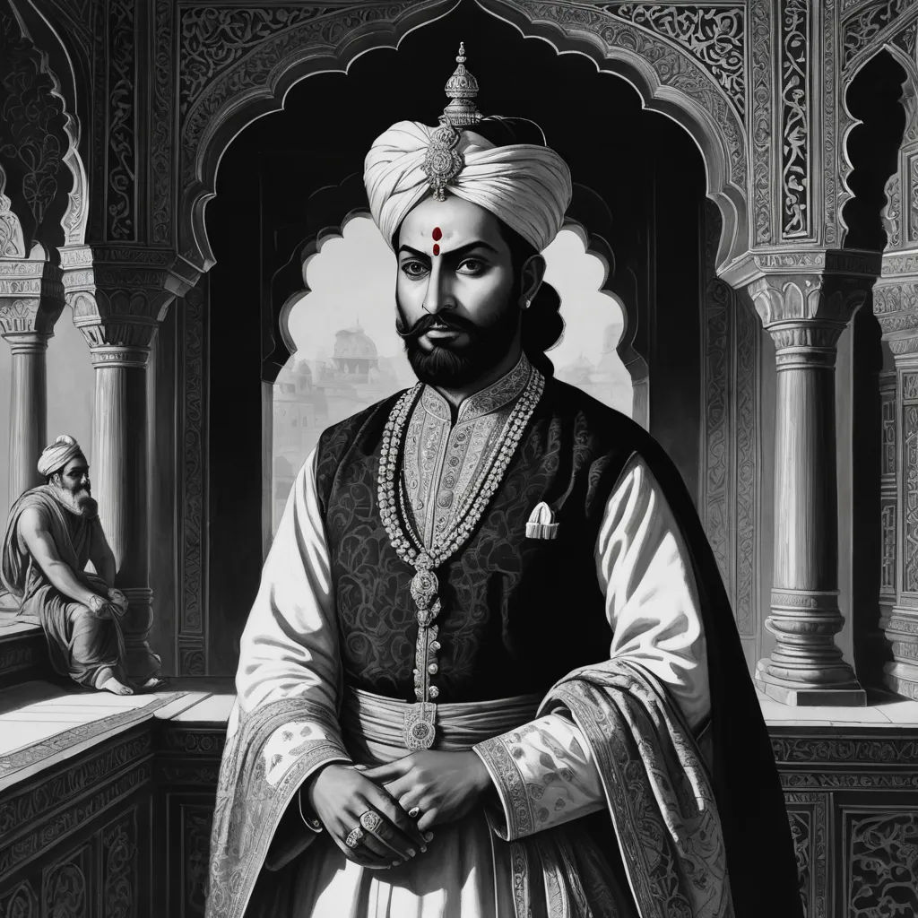 a man in a turban standing in front of a building with a man sitting on the ground, samikshavad, an ultrafine detailed painting, Bholekar Srihari, promotional image