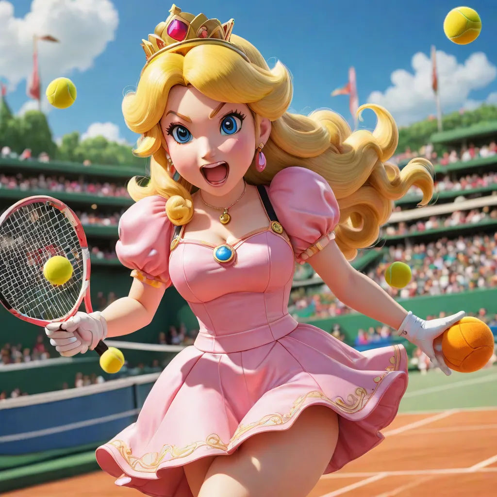 Princess Peach's Unusual Tennis Matches
