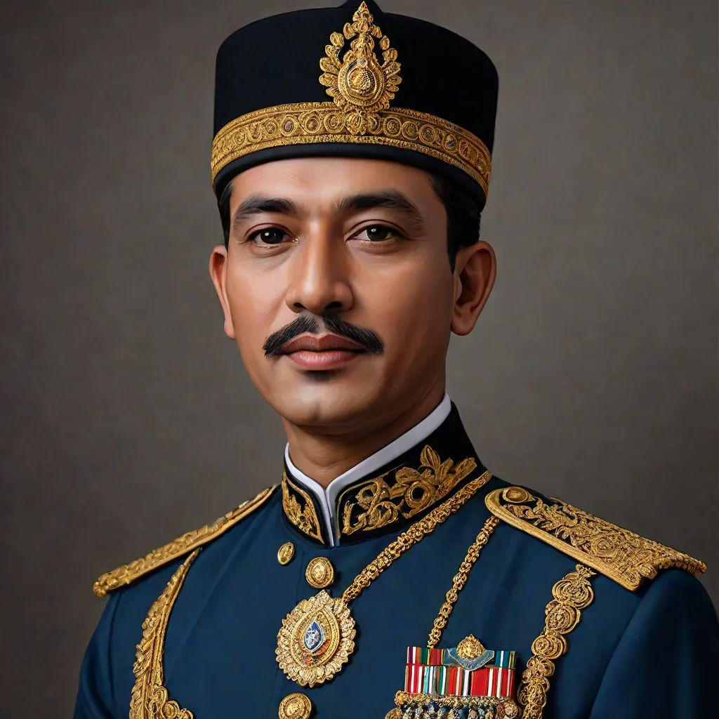 a man in a uniform with a mustache and a moustache on his face, in a portrait, Basuki Abdullah, regionalism, a photorealistic painting, detailed portrait