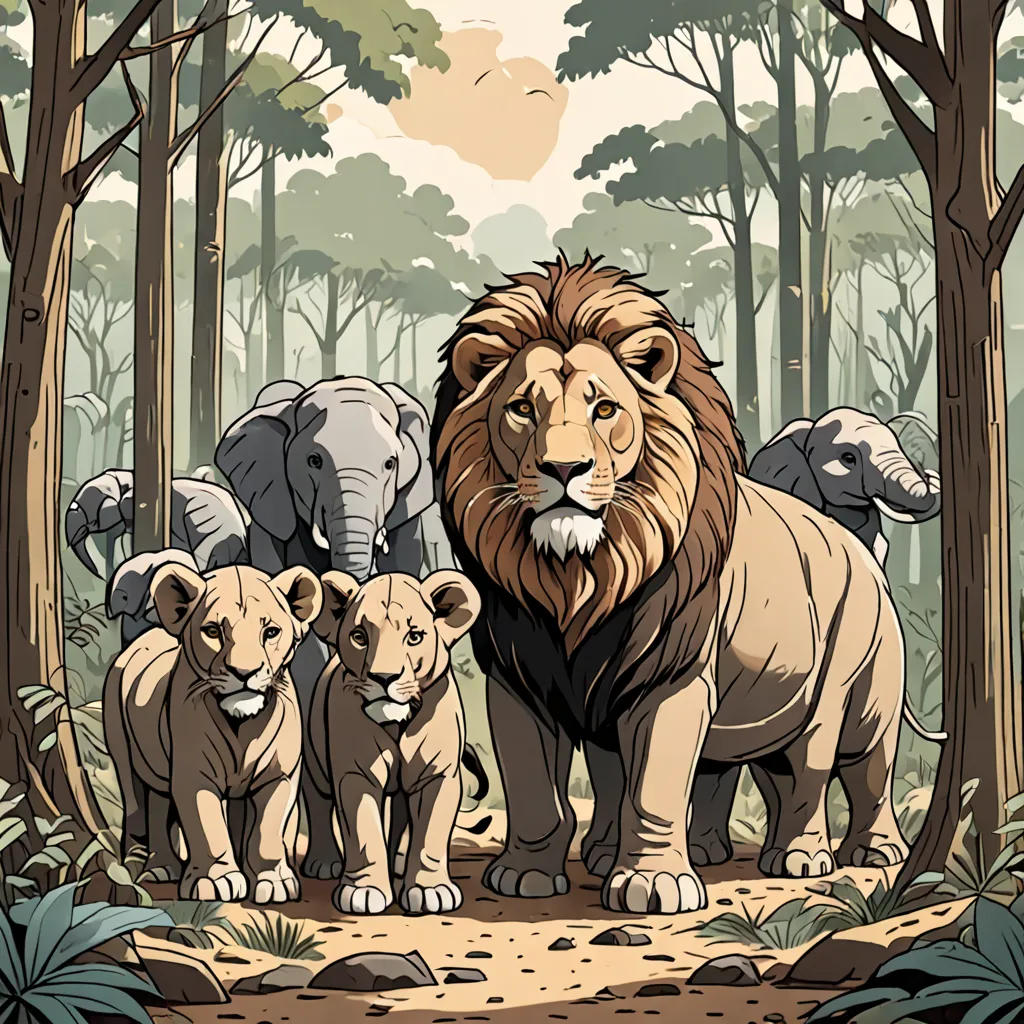 The Lion and Elephant's Friendship