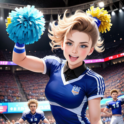 Biggest Fan Cheerleader Costume, Blue Cheerleader Costume