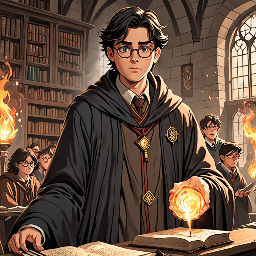 a man in a robe holding a rose in front of a bookcase filled with books and a lot of people, sots art, a comic book panel, Cedric Seaut (Keos Masons), official art