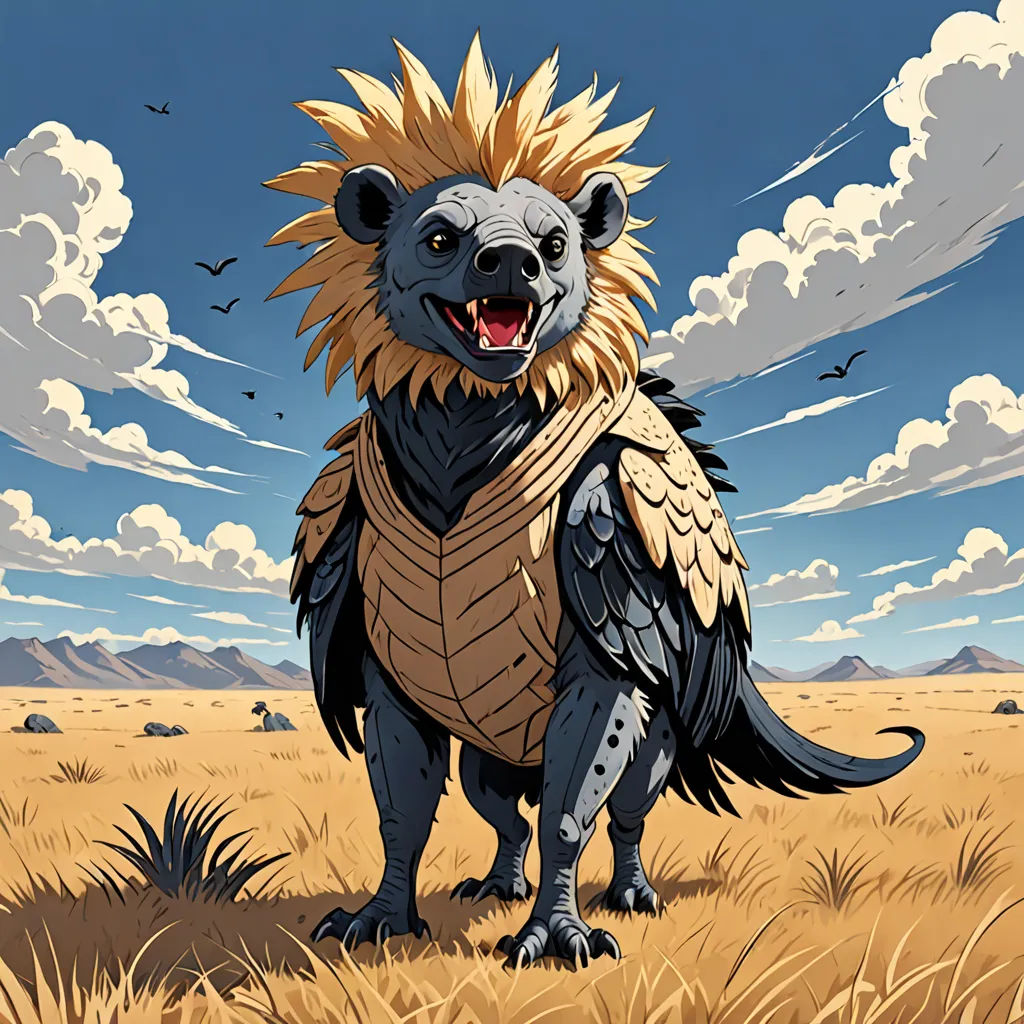 a cartoon of a creature with a large beak and a large body of hair, standing in a field, fantasy art, a character portrait, Chris LaBrooy, comic cover art