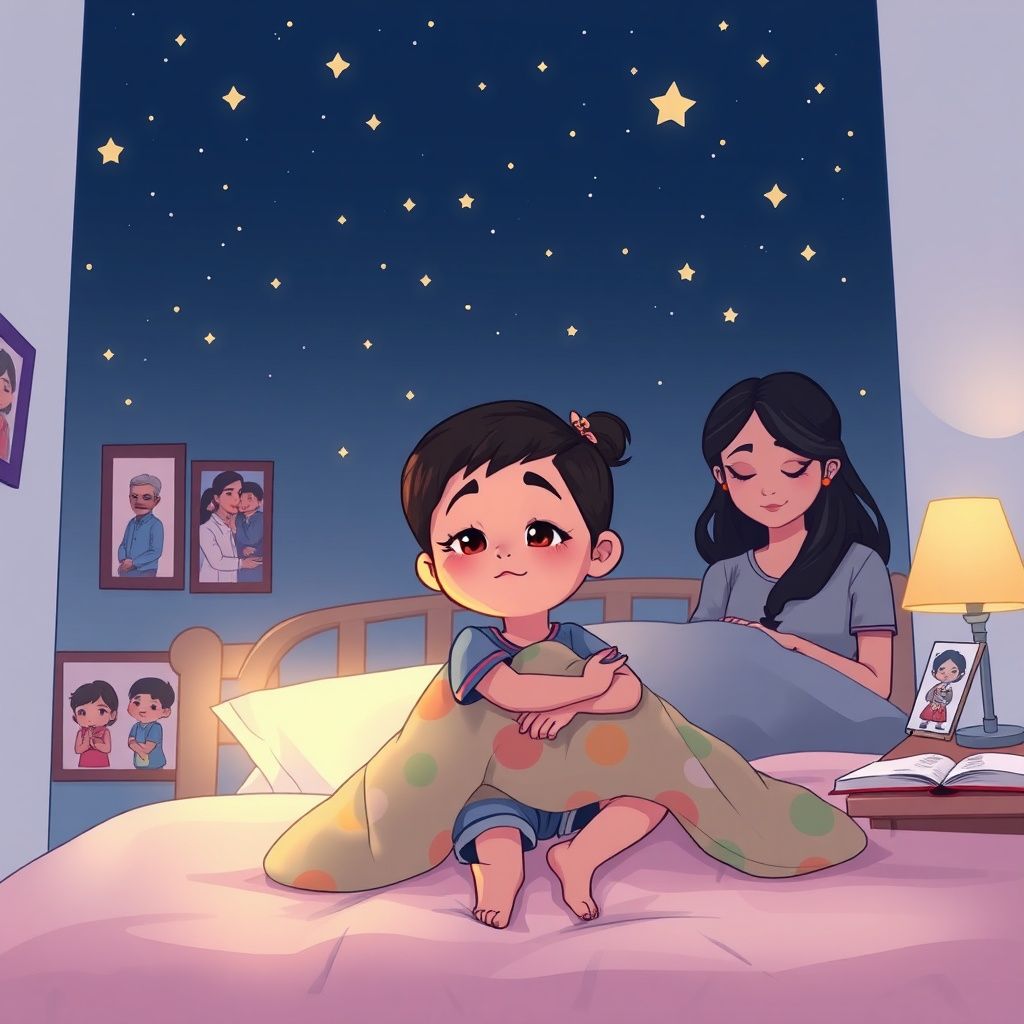 Under the starlit sky, Aanya's mother tucked her into bed, reflecting on the extraordinary events of the day Aanya snuggled under her blanket, her eyes heavy with sleep