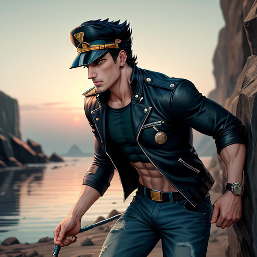 AI Art: Jotaro Kujo by @Galaxy themed lover