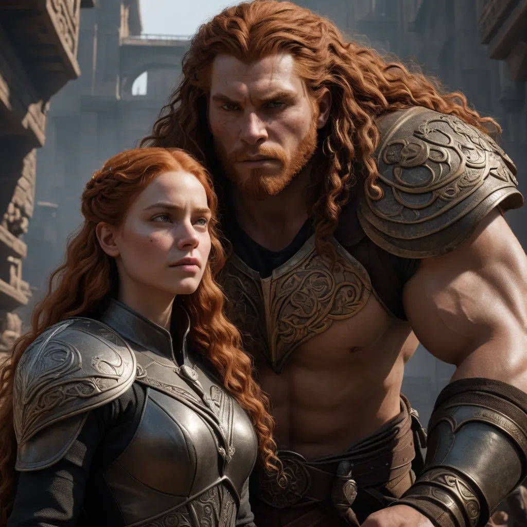 a man and a woman in armor standing next to each other in a city street with a bridge in the background, fantasy art, computer graphics, Clint Cearley, elden ring