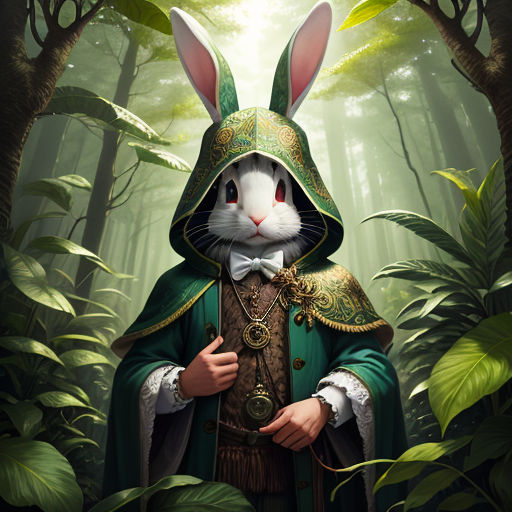 The Curious Rabbit in the Enchanted Forest