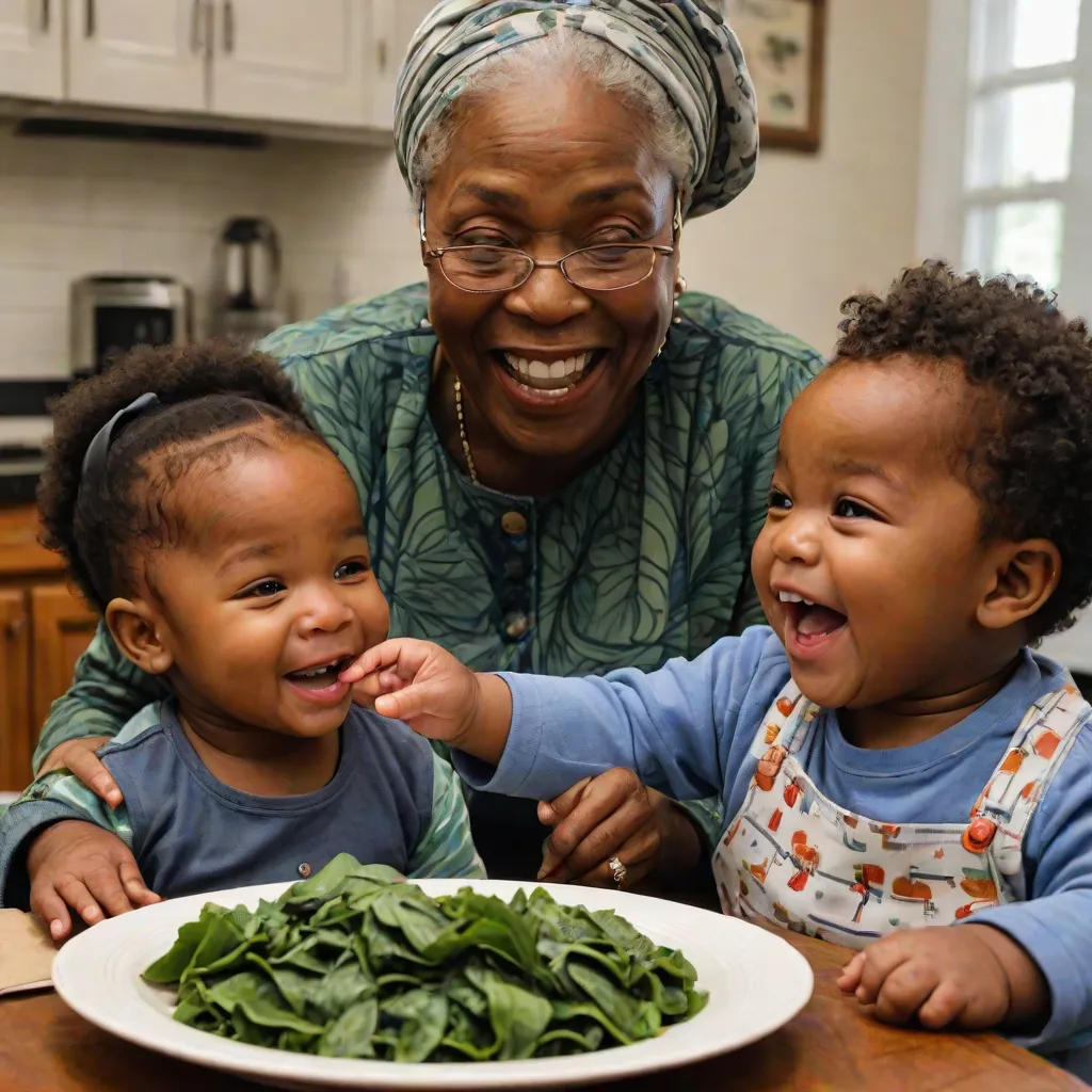 Coco Bean's First Taste of Collard Greens