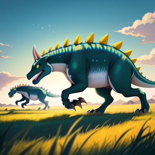 Dinossauro Correndo Colorido