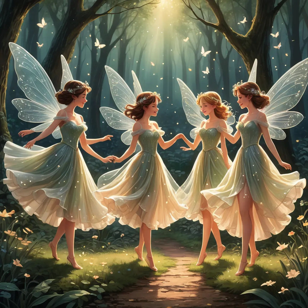 three fairy girls in a forest with butterflies on their wings, one of them is holding a wand and the other is holding a butterfly, fantasy art, a storybook illustration, Anne Stokes, fantasy magic