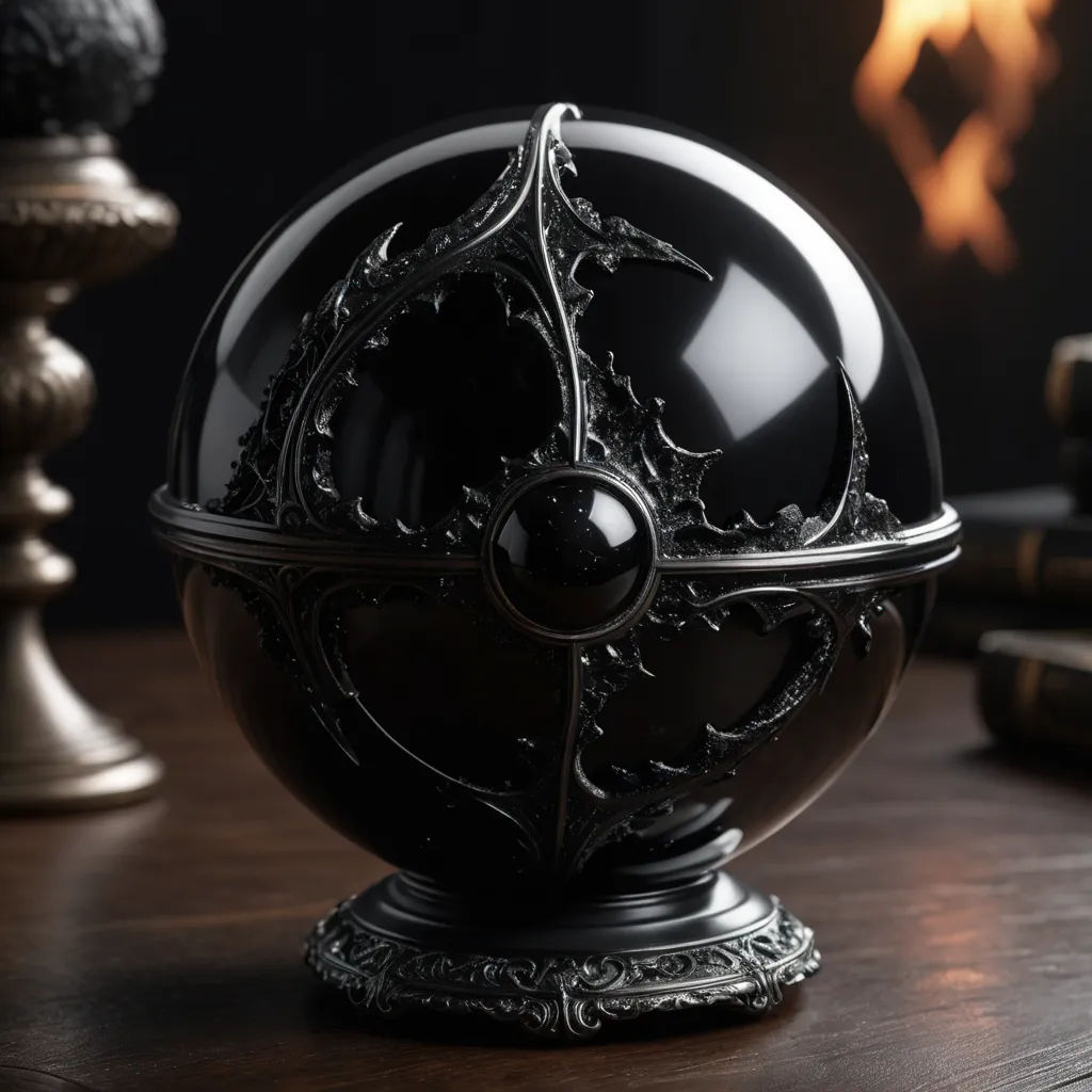a black sphere with a star on top of it on a table next to a book and a candle, vanitas, a 3D render, Cedric Seaut (Keos Masons), rendered in unreal engine 5