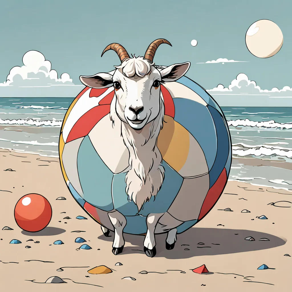 Becky Goat and the Beach Ball