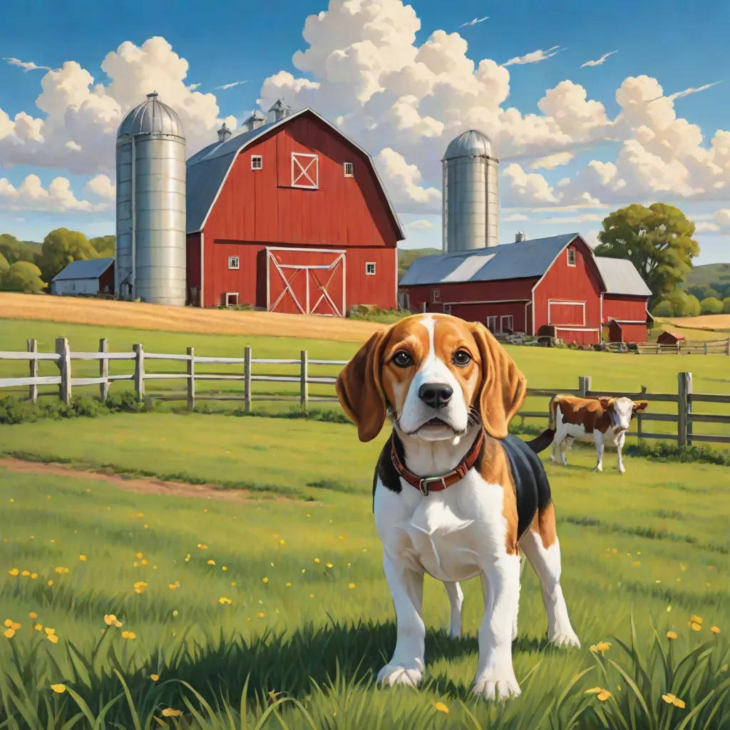 Winston the Beagle Visits a Dairy Farm