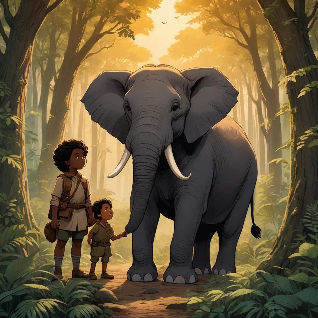 The Clever Elephant and the Majestic Lion