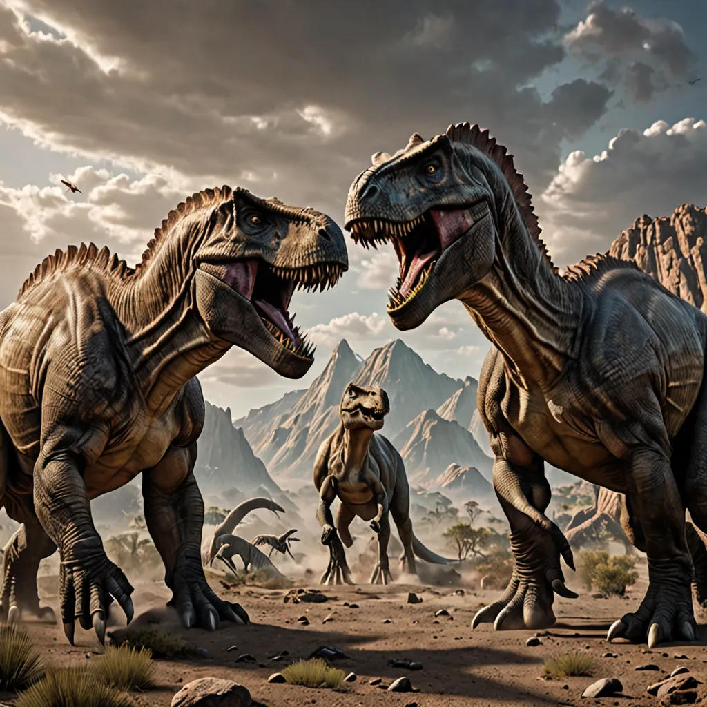 Tyranossaurus vs spinosaurus :  the battle of titans