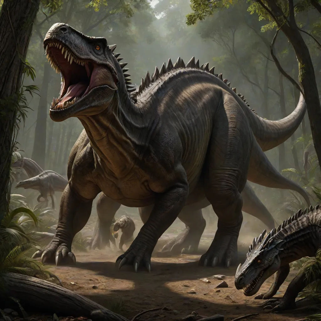 Finally, exhausted and realizing the futility of their fight, they backed away, acknowledging each other's strength. Their roars echoed through the forest, not of aggression, but of mutual respect.