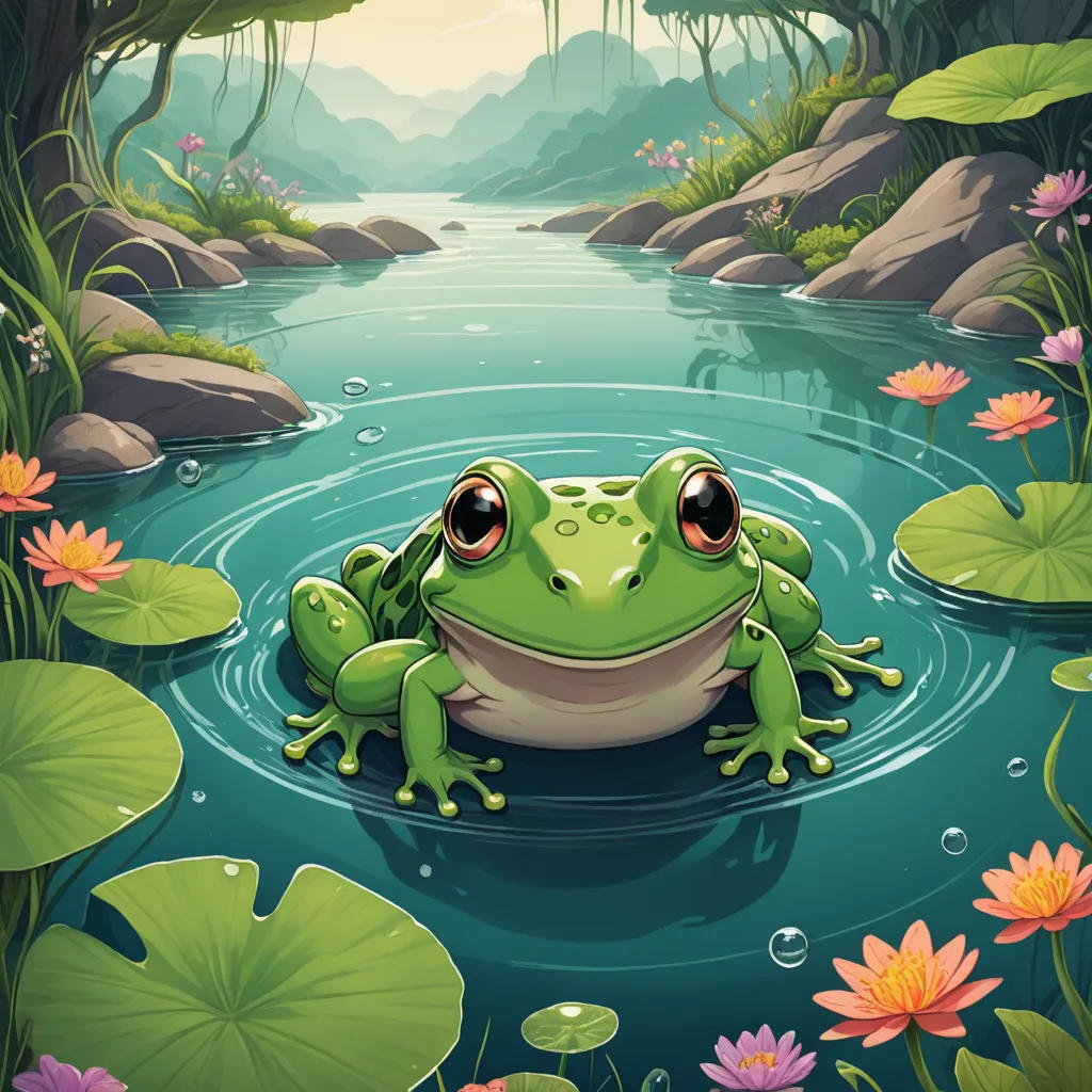 The Brave Frog Crosses the River