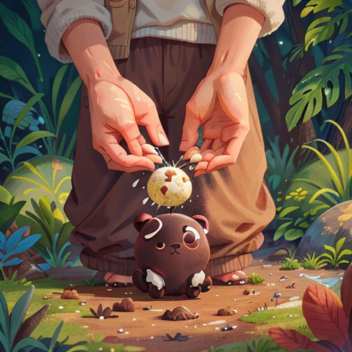 a person is holding a tiny animal in their hands and a tiny animal in the other hand is about to get a seed