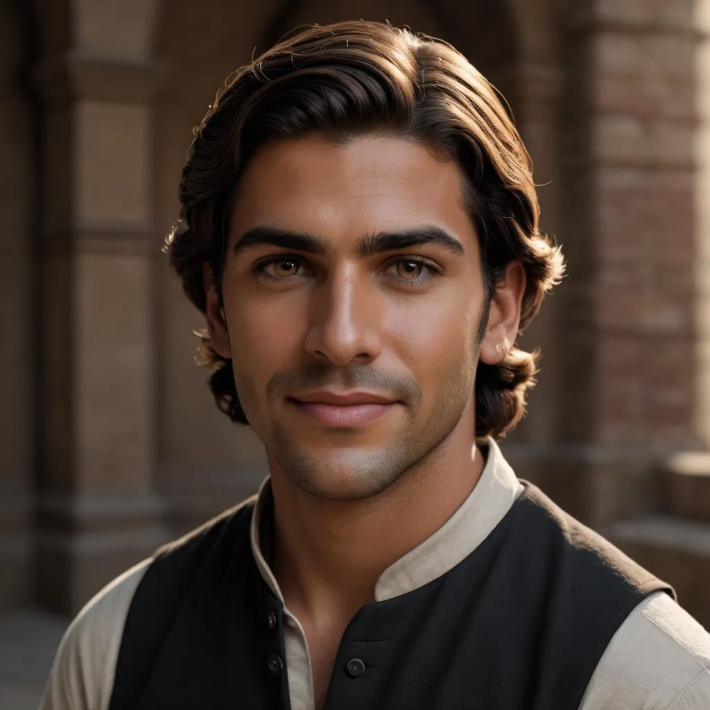 a man with a beard and a vest on posing for a picture in front of a building with a brick wall, samikshavad, a photorealistic painting, Fathi Hassan, unreal render