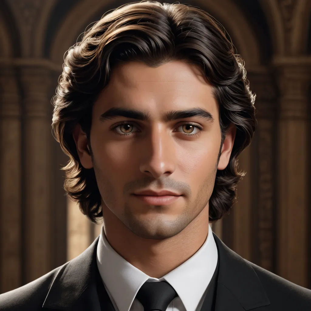 a man in a suit and tie is looking at the camera with a serious look on his face and shoulder, photorealism, a photorealistic painting, Cedric Seaut (Keos Masons), realistic shaded perfect face