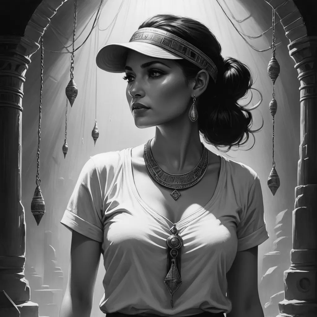 a woman in a hat and a white shirt is standing in a doorway with a necklace on her neck, fantasy art, an ultrafine detailed painting, Charlie Bowater, stanley artgerm lau
